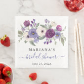 Periwinkle Paars Fuchsia Floral Vrijgezellenfeest Servet (Insitu)