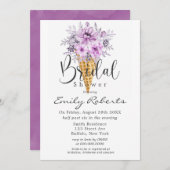 Periwinkle Paars Ice Cone Vrijgezellenfeest Inv Kaart (Voorkant / Achterkant)