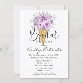 Periwinkle Paars Ice Cone Vrijgezellenfeest Inv Kaart