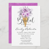 Periwinkle Paars Ice Cone Vrijgezellenfeest Inv Kaart (Voorkant / Achterkant)