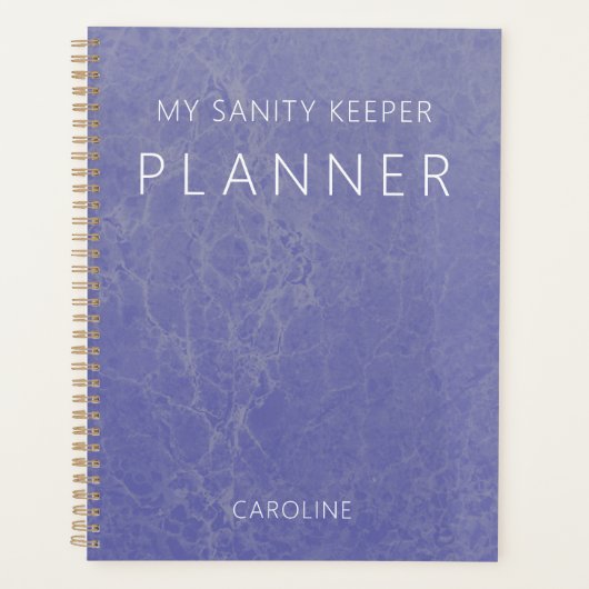 Periwinkle Paars Modern Marble Planner (Voorkant)