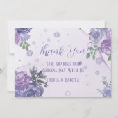Periwinkle Paars Peony Alcohol Ink Hartelijk dank Kaart (Voorkant)