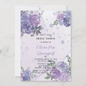 Periwinkle Paars Peony Alcohol Ink Vrijgezellenfee Kaart (Voorkant)