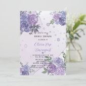 Periwinkle Paars Peony Alcohol Ink Vrijgezellenfee Kaart (Staand voorkant)