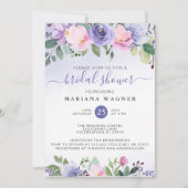 Periwinkle Paars Pink Floral Vrijgezellenfeest Inv Kaart (Voorkant)