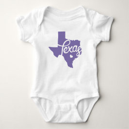 Periwinkle Paars Texas Heart Romper