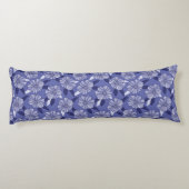 Periwinkle Paarse Floral Pattern Lichaamskussen (Achterkant)