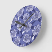 Periwinkle Paarse Floral Pattern Ronde Klok (Hoek)