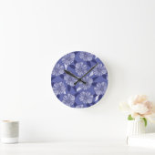 Periwinkle Paarse Floral Pattern Ronde Klok (Huis)
