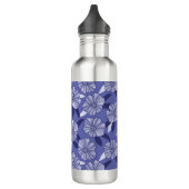 Periwinkle Paarse Floral Pattern Waterfles (Links)