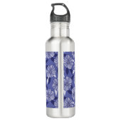 Periwinkle Paarse Floral Pattern Waterfles (Achterkant)