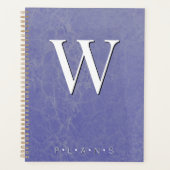 Periwinkle Paarse Modern Marble Monogram Planner (Voorkant)
