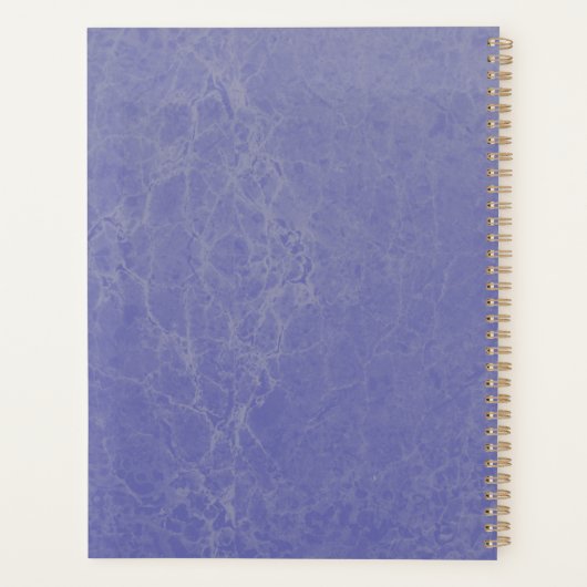 Periwinkle Paarse Modern Marble Monogram Planner (Achterkant)