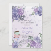 Periwinkle Paarse Peony Alcohol Bridal Tea Party Kaart (Voorkant)