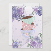 Periwinkle Paarse Peony Alcohol Bridal Tea Party Kaart (Achterkant)