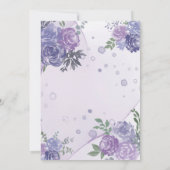 Periwinkle Paarse Peony Alcohol Ink Wedding Shower Kaart (Achterkant)