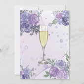 Periwinkle Paarse Peony Brunch & Bubble Kaart (Achterkant)