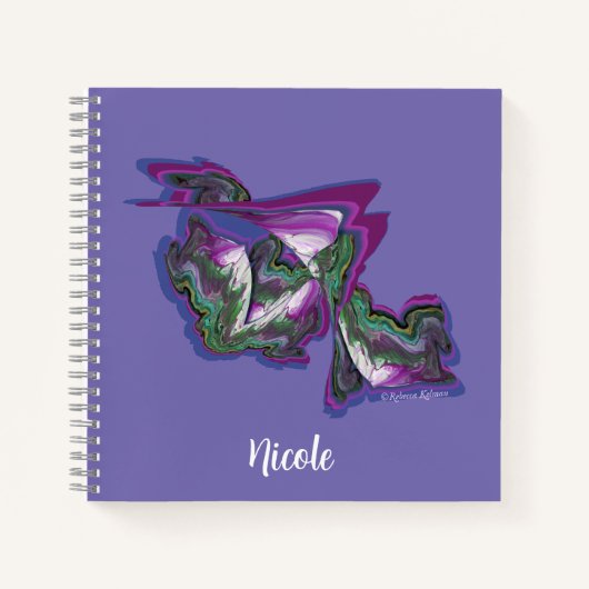 Periwinkle Paarse roze en groen Notitieboek (Voorkant)