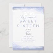 Periwinkle Paarse Waterverf Modern Chic Sweet 16 Kaart (Voorkant)