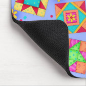 Periwinkle Patchwork Quilt Blocks Mousepad Muismat (Hoek)