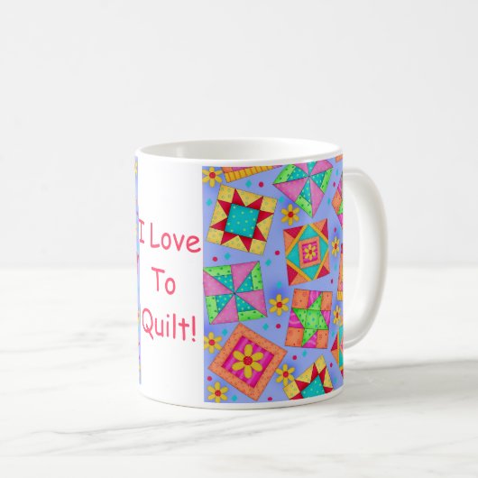 Periwinkle Patchwork Quilt Mok (Voorkant rechts)