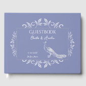 Periwinkle Peacock Flourish Wedding Guest Book Gastenboek (Voorkant)