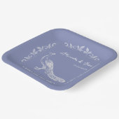 Periwinkle Peacock Flourish Wedding Shower Papieren Bordje (Gebogen)