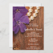 Periwinkle, Pearls en Barn Wood Country Weddenscha Kaart (Voorkant)
