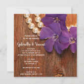 Periwinkle, Pearls en Barn Wood Ranch Wedding Kaart (Voorkant)