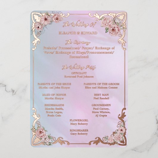  Periwinkle Peony Folie Programma Kaart (Voorkant)