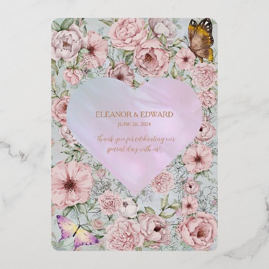  Periwinkle Peony Folie Programma Kaart (Achterkant)