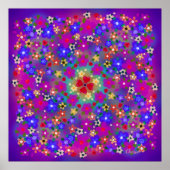 Periwinkle, Pink en Blue Boho Flowers Poster (Voorkant)