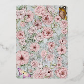  Periwinkle Pink Peony Folie Behuizing Kaart (Achterkant)