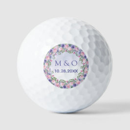 Periwinkle Pink Waterverf Floral Wedding Favor Golfballen