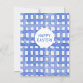 Periwinkle-plaid-patroon PaasKaart Feestdagenkaart (Voorkant)