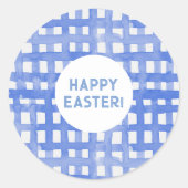 Periwinkle-plaid-patroon PaasSticker Ronde Sticker (Voorkant)