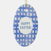 Periwinkle plaid patroon pasta keramisch ornament (Rechts)