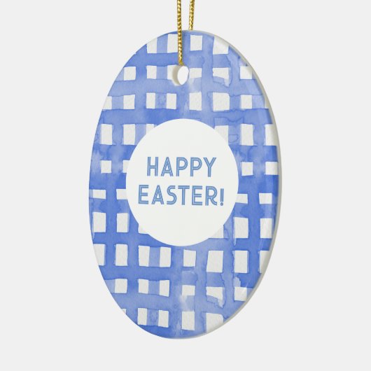 Periwinkle plaid patroon pasta keramisch ornament (Links)