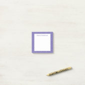Periwinkle Polka Dot Post-it® Notes (Op bureau)