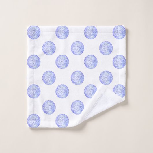 Periwinkle Polka Dots Bad Handdoek (Wasdoekje)