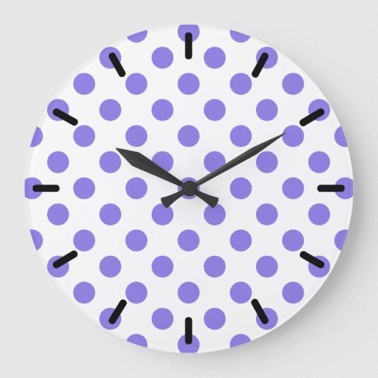 Periwinkle polka-punten grote klok (Voorkant)
