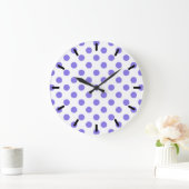 Periwinkle polka-punten grote klok (Huis)