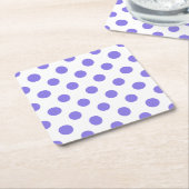 Periwinkle polka-stippen kartonnen onderzetters (Schuin)