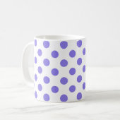 Periwinkle polka-stippen koffiemok (Voorkant links)