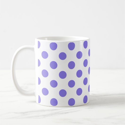 Periwinkle polka-stippen koffiemok (Links)