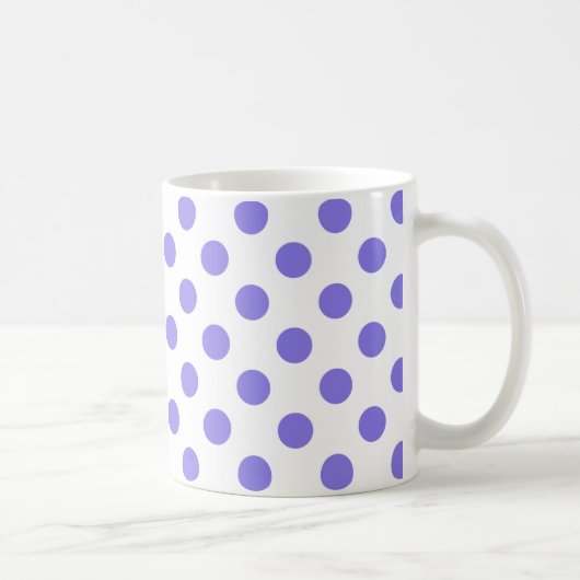 Periwinkle polka-stippen koffiemok (Rechts)