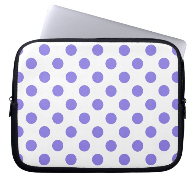 Periwinkle polka-stippen laptop sleeve (Voorkant)