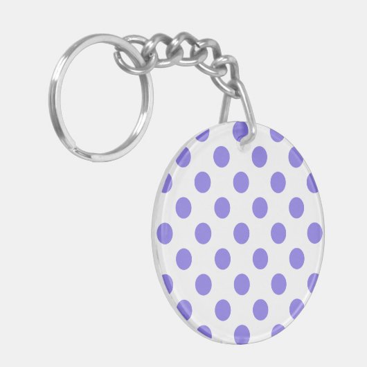 Periwinkle polka-stippen sleutelhanger (Voorkant Links)