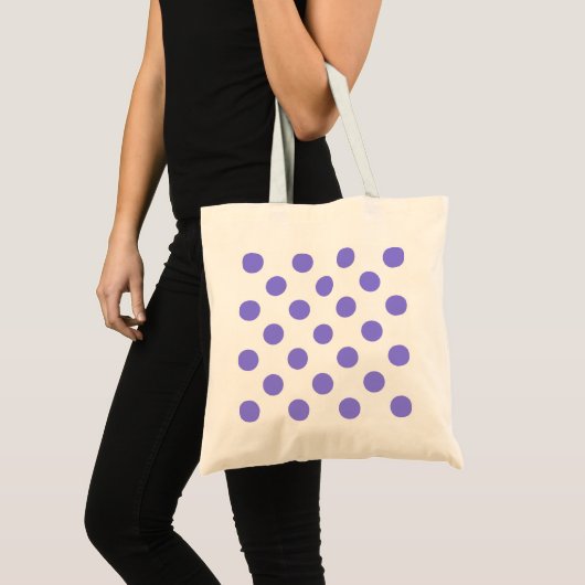 Periwinkle polka-stippen tote bag (Voorkant (product))