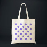 Periwinkle polka-stippen tote bag<br><div class="desc">Periwinkle polka-stippen op witte achtergrond</div>